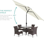 Best Choice Products 10ft Outdoor Table Compatible Steel Polyester Market Patio Umbrella w/Crank and Easy Push Button Tilt - Image 2