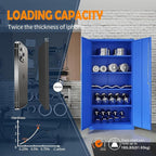 Yizosh Metal Garage Storage Cabinet with 2 Doors and 5 Adjustable Shelves - 71" Steel Lockable File Cabinet,Locking Tool Cabinets for Office,Home,Garage,Gym,School (Blue) - Image 5