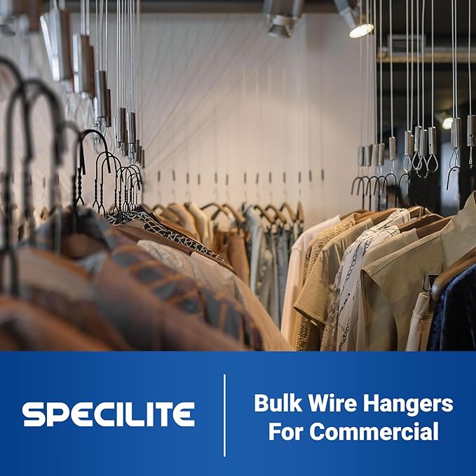 SPECILITE Wire Metal Clothes Hangers Bulk 100 Pack - Image 7