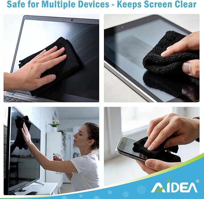 AIDEA Microfiber Cleaning Cloth Black 50PK, Microfiber Towels - Image 5