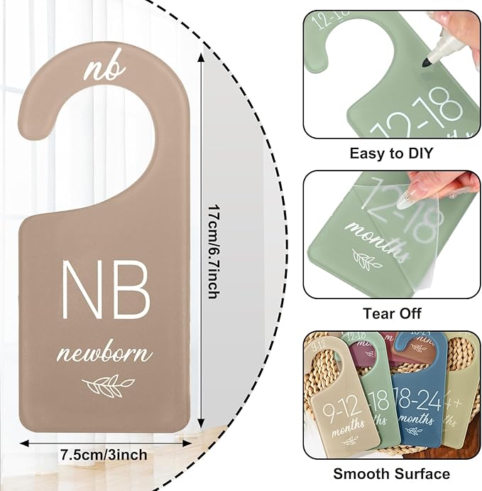 Whaline Acrylic Baby Closet Dividers Boho Hanging Acrylic Infant Clothes Hanger - Image 2