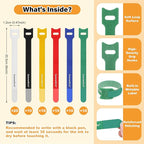 70 Pack Multi-Color Cable Ties 8 Inch - Image 2