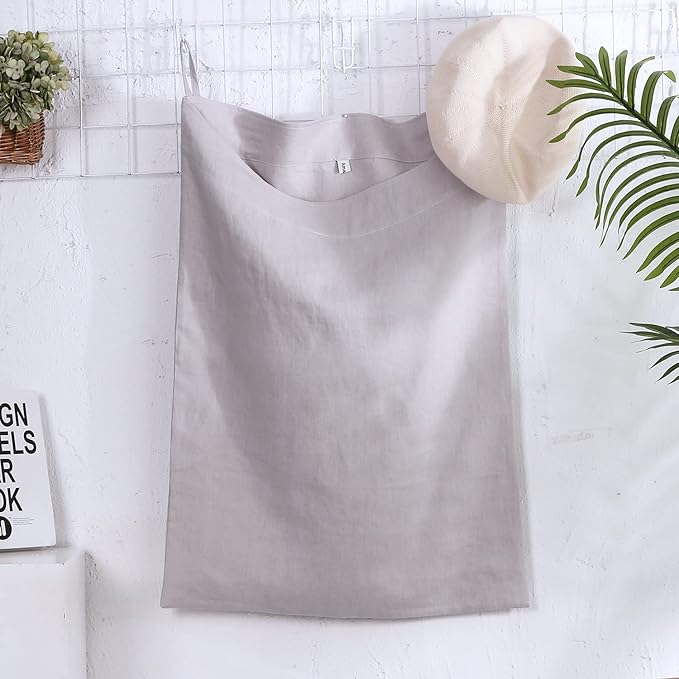 Amazhiyu Pure Linen Over The Door Laundry Hanging Hamper Bag - Image 2