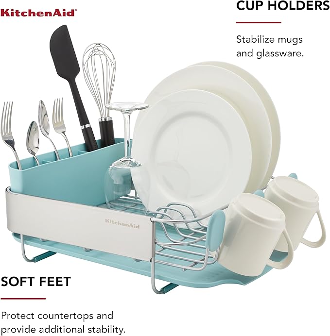KitchenAid Compact Space Saving Rust Resistant Dish Rack - Image 3