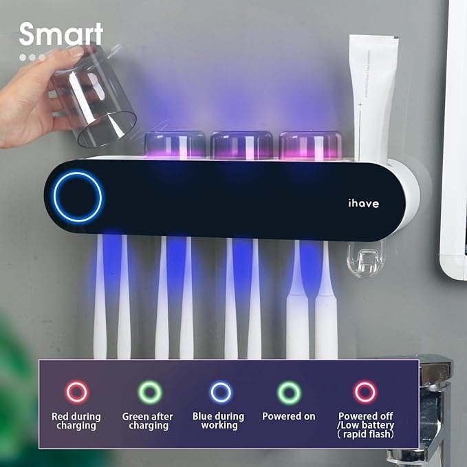 iHave Toothbrush Holders for Bathrooms, UV Toothbrush Sanitizer and Holder - Image 3
