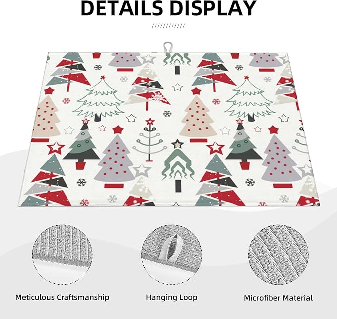 Beautiful Christmas Tree Dish Drying Mat 18x24 - Image 3