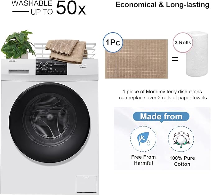 Mordimy 100% Cotton Terry Cloth Kitchen Towels, Super Soft and Absorbent Dish - Image 5