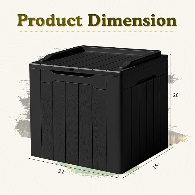 Devoko 31 Gallon Waterproof Outdoor Storage Box Resin Deck Box Lockable and UV Resistant for Patio Furniture,Garden Tools (Black) - Image 6