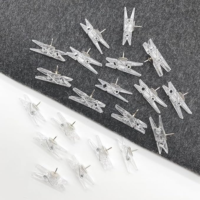20Pcs Clear Plastic Clothes Pins, Clothes Line String Clips, Mini Pins by Unknown