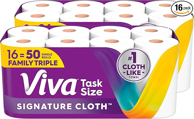 Viva Signature Cloth Paper Towels, Task Size, 16 Family Triple Rolls, 141 by Viva%C2%AE