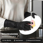 ThxToms 3 Pairs Dishwashing Gloves, Reusable Latex Cleaning Gloves - Image 4