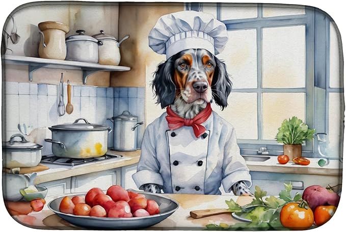 Caroline's Treasures DAC6246DDM English Setter The Chef Dish Drying Mat by CarolinesTreasures