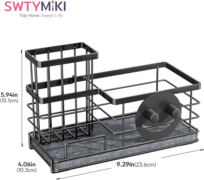 SWTYMIKI Kitchen Sink Caddy Organizer, Quick Dry Smiley Face Sponge Holder - Image 7