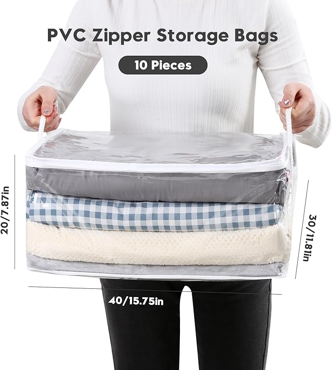 10 PCS Clear Zippered Storage Bags - Image 2