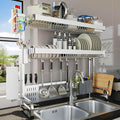 Over The Sink Dish Drying Rack, 3 Tier Adjustable Length Full Stainless Steel by LIVOD
