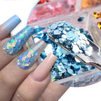 Mermaid Glitter Nail Art Sequins, 12 Colors Hexagon Shape Glitter Flakes Design - Image 2