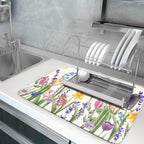 Spring Floral Dish Drying Mat for Kitchen Counter 18x24 Inch Spring Flowers - Image 5