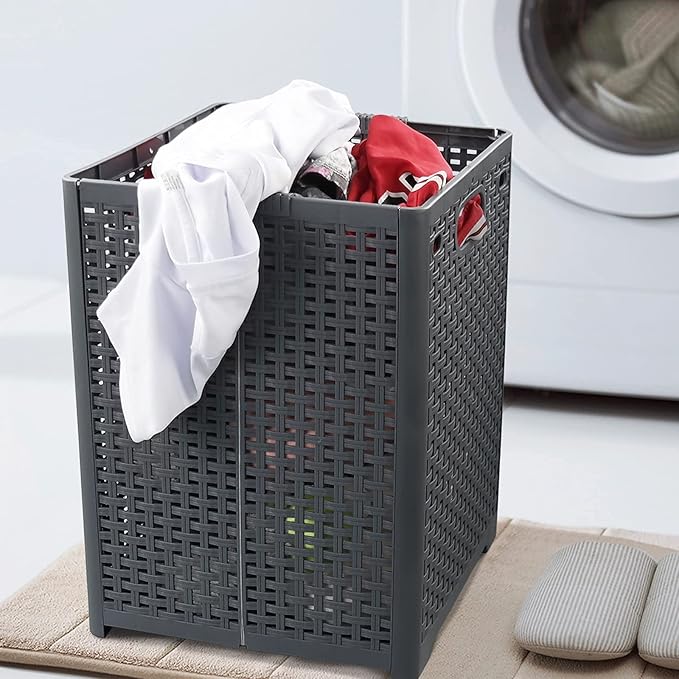 Kekow 1-Pack 42 L Plastic Collapsible Laundry Basket - Image 4