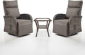 Dual-Adjust Swivel Outdoor Recliner Chair Set of 3 - Reclining Patio Chair with Adjustable Backrest and Footrest, All-Weather Wicker Chaise Lounge Outdoor with Side Table for Pool Deck Brown by Belord