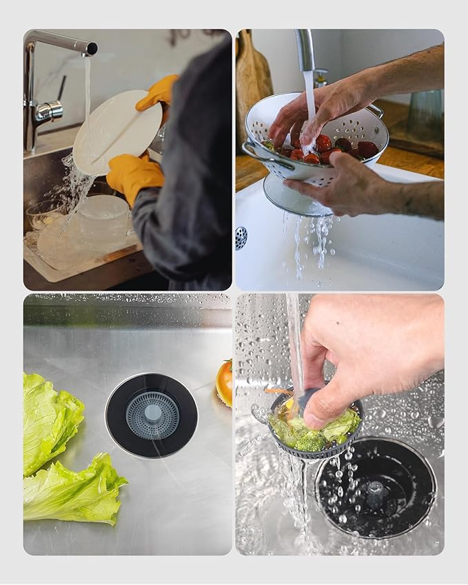 Hibbent Upgraded 3 in 1 Kitchen Sink Drain Strainer and Stopper Combo, - Image 8