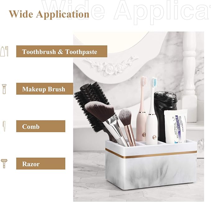 Shinowa Resin Toothbrush Holder, 5 Slots Hygienic Electric Toothbrush Holder - Image 4