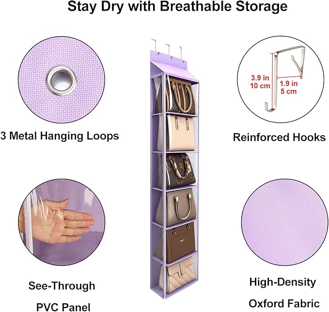 Lirex Over The Door Purse Organizer & Purse Shelf - Image 3