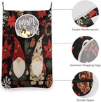 Checkered Christmas Floral Gnomes Hanging Laundry Hamper Door Hampers Bag Basket - Image 5