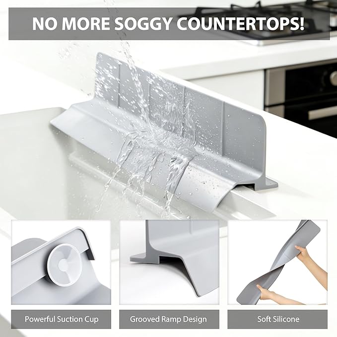 23Inch Sink Splash Guard – Extended Length & Tall Silicone Kitchen Sink Splash - Image 3