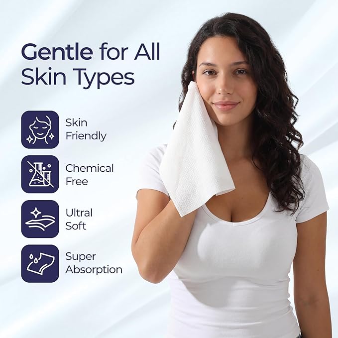 ECOLOOK Disposable Face Towel XL-10"x12" Upgraded Thick Facial Towels, Ultra - Image 6