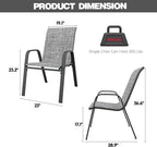 Patio Chairs Set of 6, Stackable Outdoor Dining Chairs for All Weather Textilene Fabric & Metal Frame, Outdoor Chairs Set for Backyard Deck Garden - Image 7