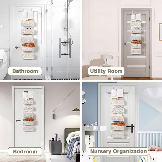 ANTIS'S HOME Over the Door Organizer Macrame Boho Nursery Storage - Image 8