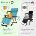 Suteck Oversized Zero Gravity Chair, 29In XL Outdoor Recliner Chair w/Removable Cushion&Headrest, Camping Lounge Chair w/Upgraded Lock&Footrest, Reclining Patio Chairs for Indoor Outdoor,500LBS - Image 6