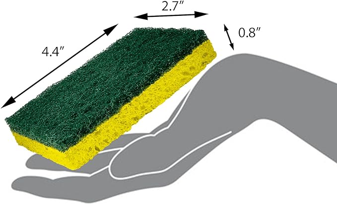 Amazon Basics Heavy Duty Scrub Sponges, Dual-Sided Design, Packaging may vary - Image 6