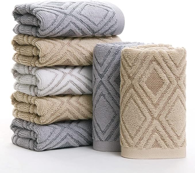 Pidada Hand Towels Set of 2 Diamond Pattern 100% Cotton Absorbent Soft - Image 4