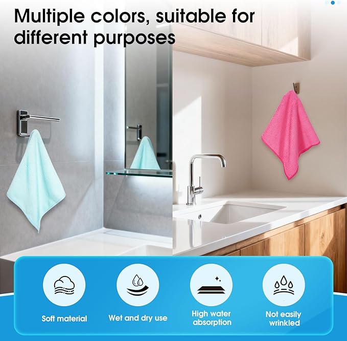 QYL Microfiber Cleaning Cloth, 12 Pack Cleaning Rags, Cleaning Towels - Image 4