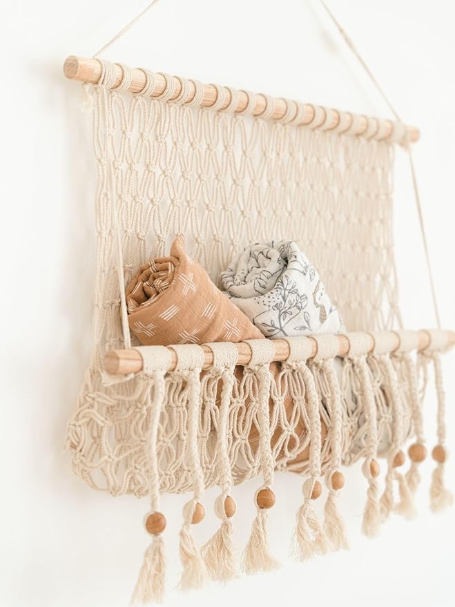 Crane Baby Macrame Hanging Storage Bin - Image 8