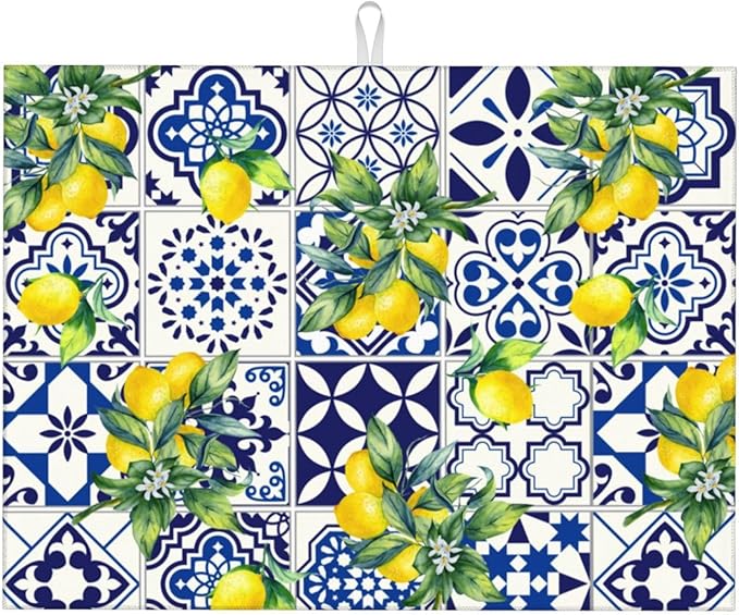 Lemon Mexican Tilt Dish Drying Mat by Unknown