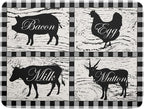 Farmhouse Animal Dish Drying Mat Buffalo Plaid Drainer Rack Mats Fast Dry by Giwawa