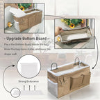 2pcs Large Wall Hanging Organizer Bag, Linen Fabric Door Hanging Storage Baskets - Image 3