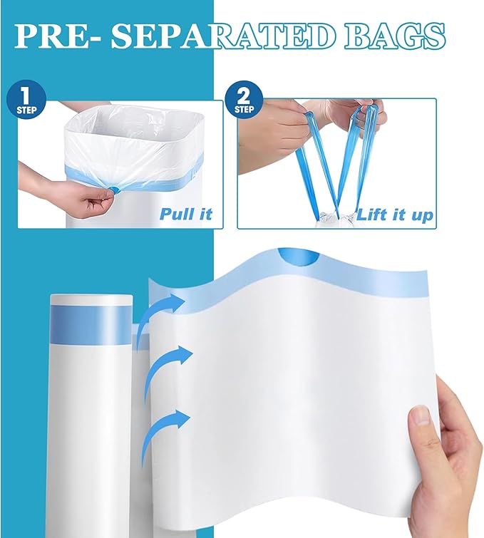 Charmount Small Trash Bags 4 Gallon-1000 Count Drawstring Mini Garbage Bags - Image 4