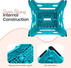 Delxo Folding Step Stool 13 Inch Non-Slip Foldable Stools for Kids & Adults Up to 300 LBS Kitchen Collapsible Fold Up Stepping Stool with Dotted 1 Pack Blue - Image 7