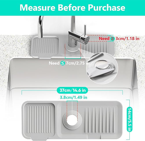 14.6'' Faucet Mat for Kitchen Sink Kitchen Sink Splash Guard Silicone Kitchen - Image 2