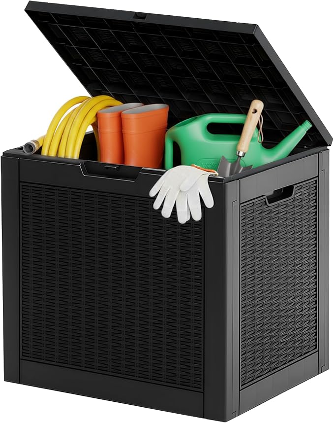 NEWBULIG 31 Gallon Deck Box, Weatherproof Resin Lockable Outdoor Storage for Secure Package Deliveries and Indoor Storage in Garden or Patio, Backyard by NEWBULIG