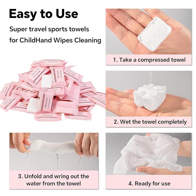 Compressed Towels for Travel, 70 Bulk Pack Coin Tissues, Individually Wrapped - Image 5