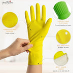 PrettyCare 2 Pairs Rubber Cleaning Gloves long & short - Image 2