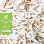 Bamboo Cotton Swabs 2000 Count | Eco-Friendly & Pure Cotton Buds | Double - Image 3