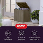 Keter City 30 Gallon Resin Outdoor Storage Box & Patio Side Table for Balcony, Pool, Deck & Garden Accessories, Weather‑Resistant, Mossy Brown - Image 11
