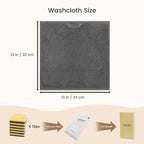 SEMAXE 100% Cotton Washcloths 12-Pack, 13 × 13 Inch Soft Luxury Face Towels – - Image 2
