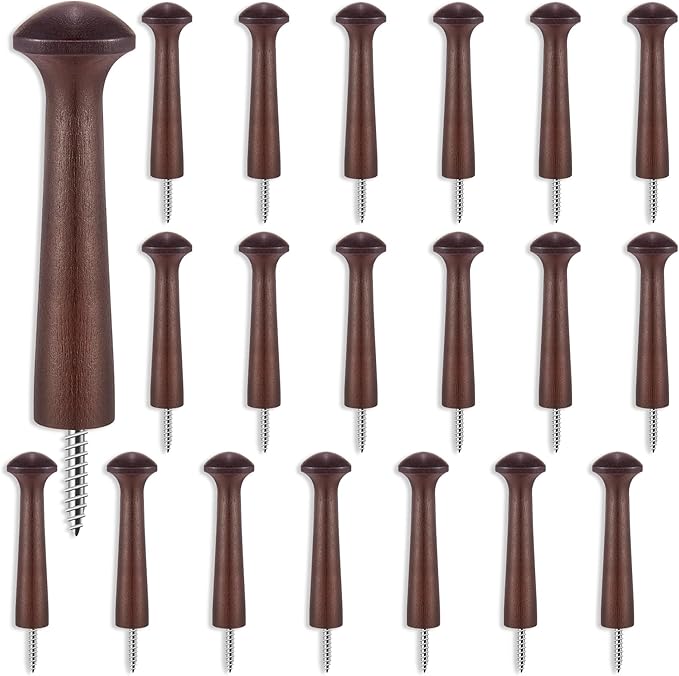 20 Pieces Wooden Shaker Peg Screw-on Pegs 3.62 Inch Long Unfinished Wood Shaker by Jetec