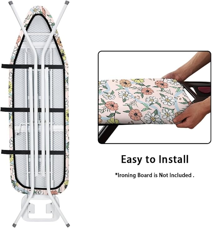 Pink Florals Ironing Board Cover and Pad 15x54 Inch - Image 4